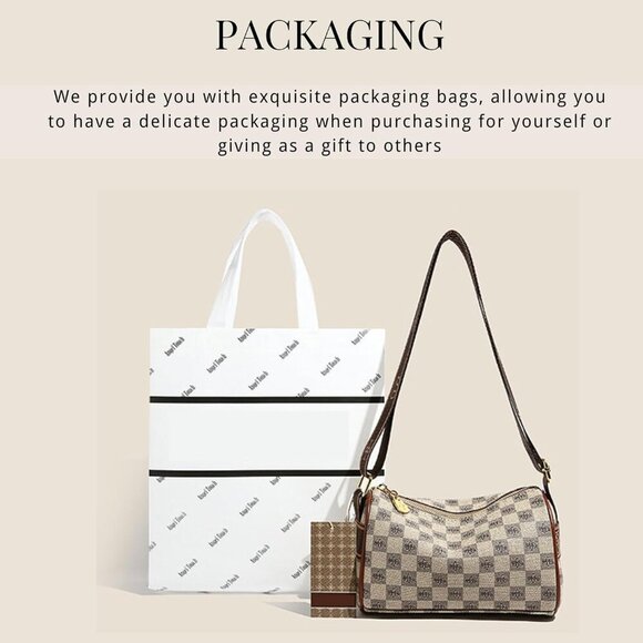 Checkered Vegan Leather Crossbody Bag Women’s Shoulder Handbag Adjustable Strap - Picture 7 of 8